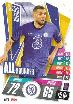 Mateo Kovacic Chelsea 2020/21 Topps Match Attax CL All Rounder #CHE03